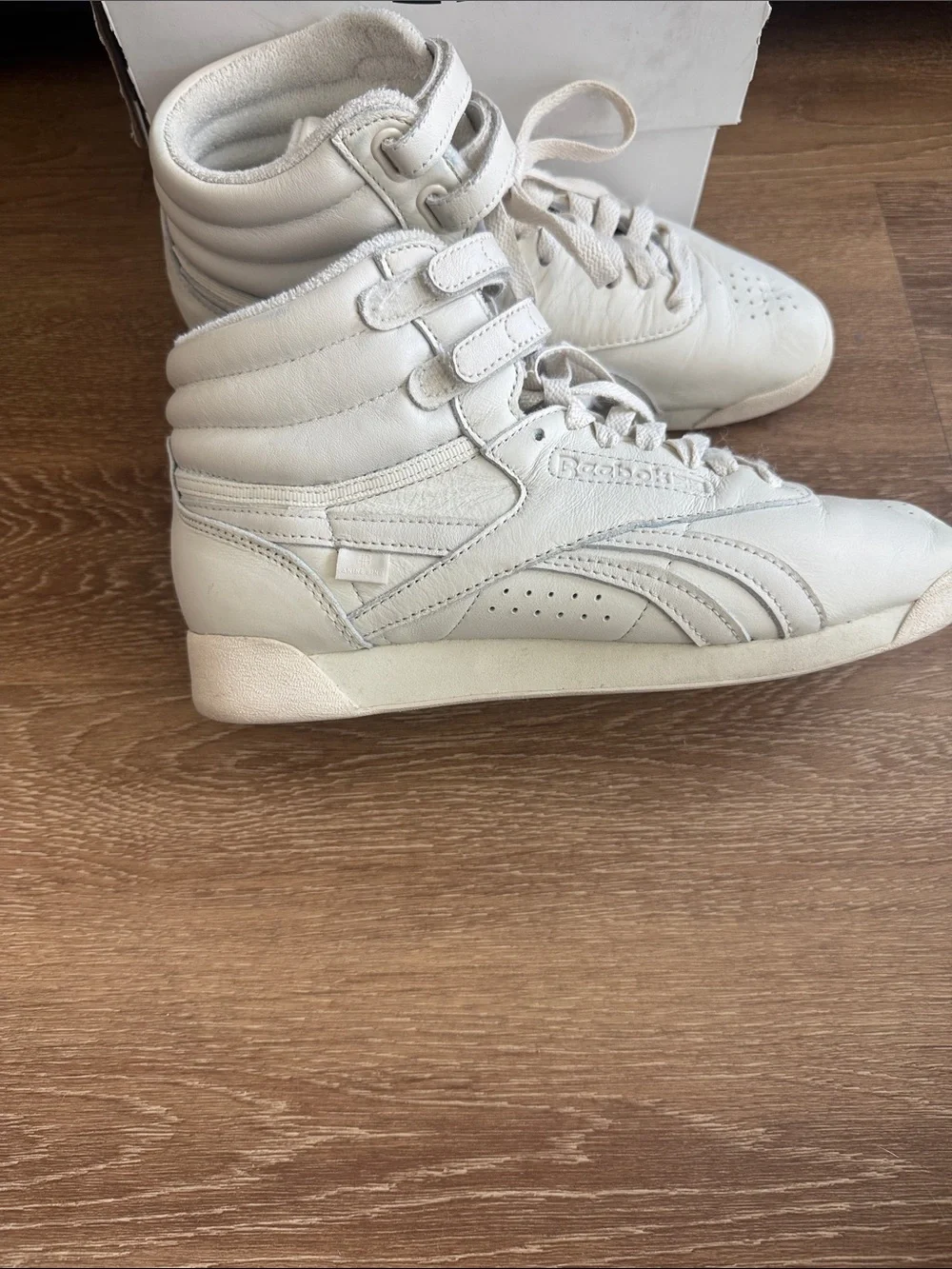 Anine Bing x Reebok White Leather High-Top Sneakers
